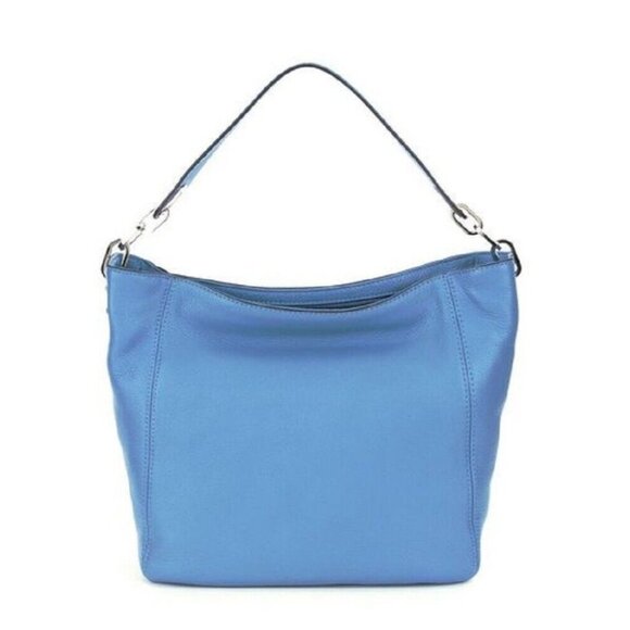 NWT Michael Kors Fulton MD Slouchy Shoulder Sky Blue Handbag 30H5SFTL2L - Picture 1 of 4